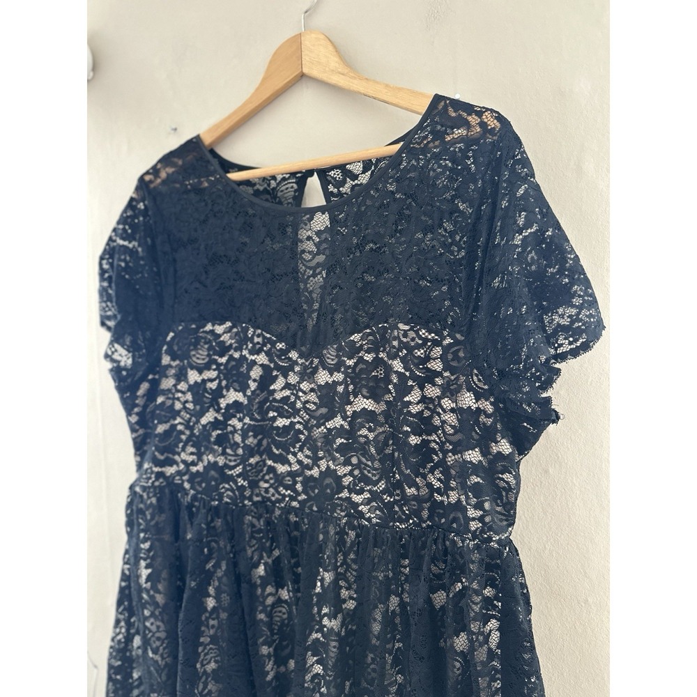 Torrid Womens Lace Skater Dress Sz 2X Black Cocktail Feminine Goth Dark Academia - Picture 2 of 8